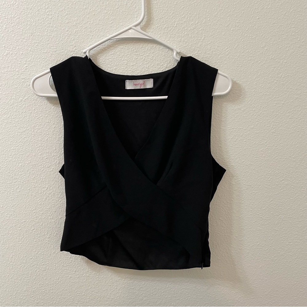 Henri girl tank top black small